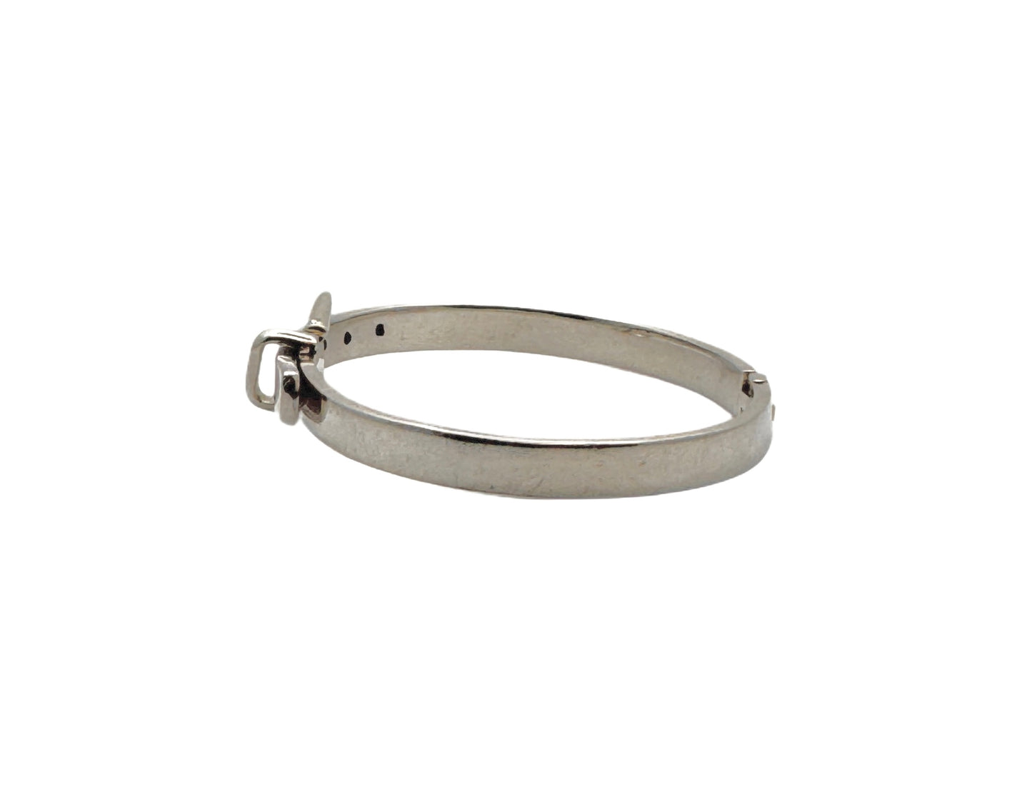 Vintage Sterling Silver Buckle Bangle Bracelet 4.93 - 5.94 inches