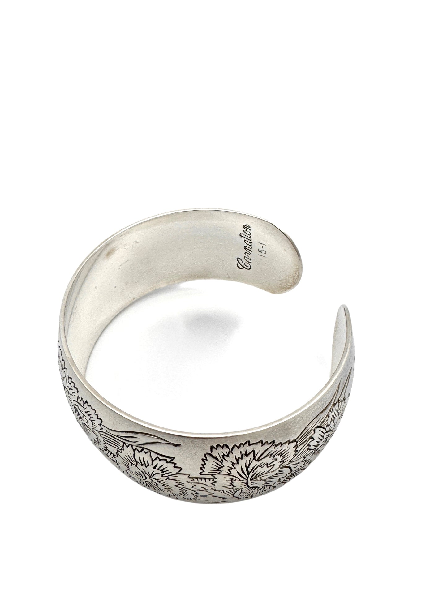 Vintage 1932 S. Kirk & Son Carnation Repousse Cuff Bracelet