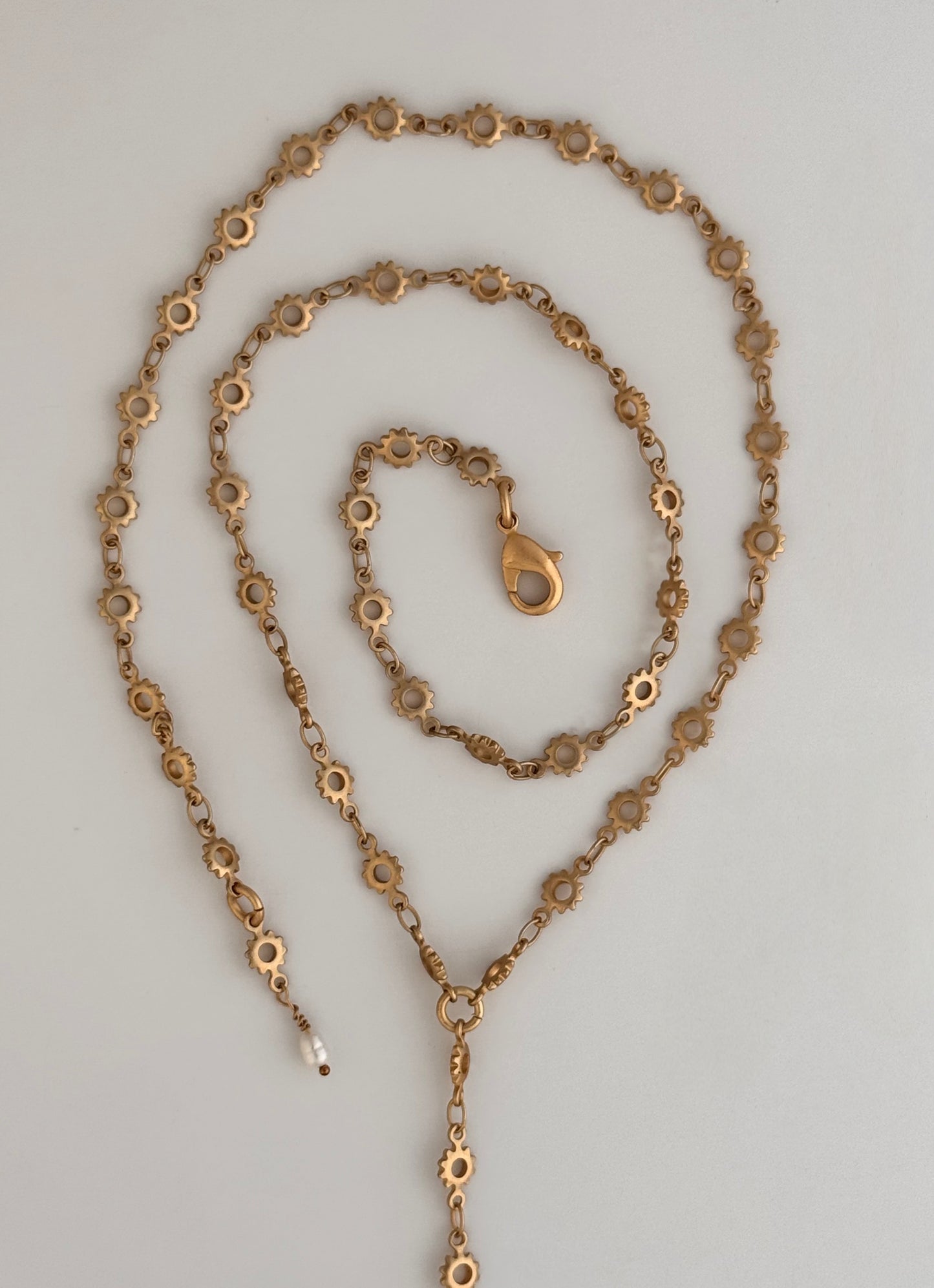 Lariat Gear Chain Necklace