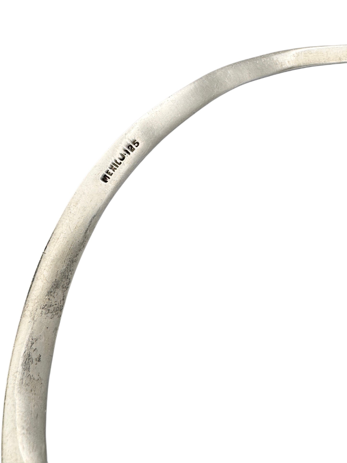 Vintage Sterling Silver Cuff Necklace | Floral Pendant | Mexico 925 | Torque Necklace