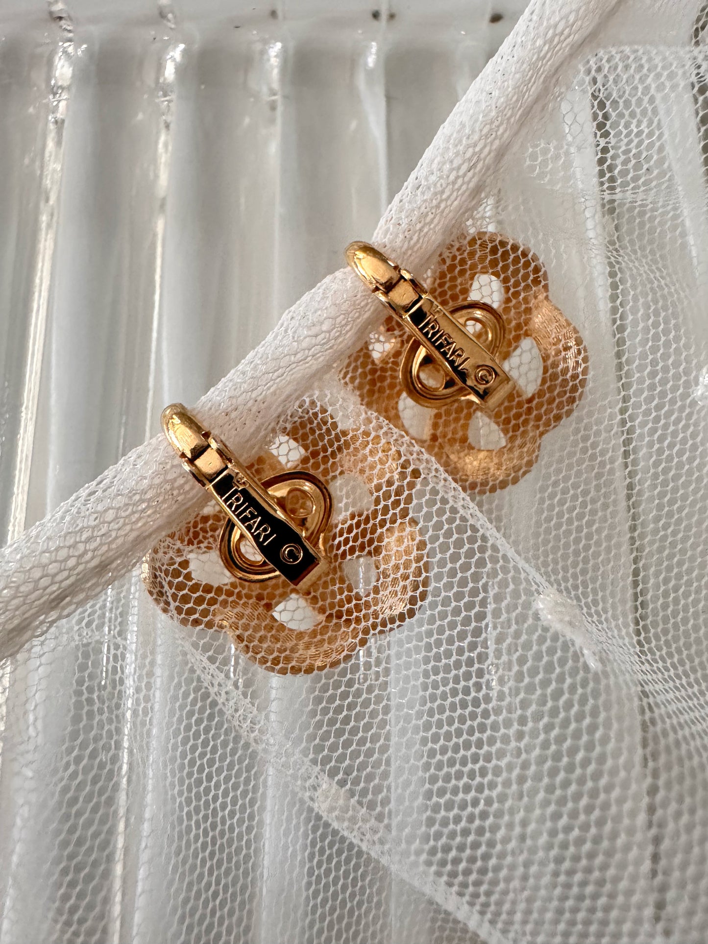 Vintage 1960 Signed Trifari Gold Tone Clip On Earrings