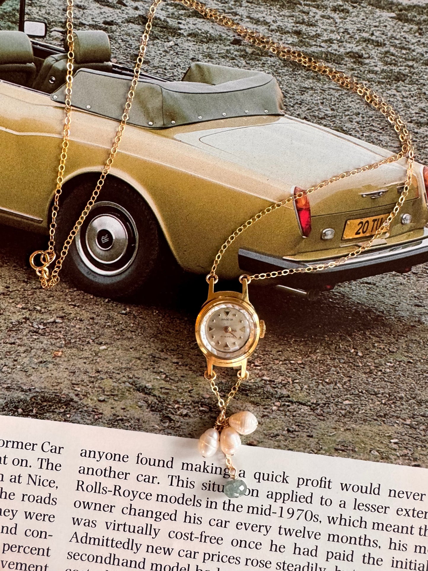 1960s Vintage Reworked Invicta Face Watch Necklace