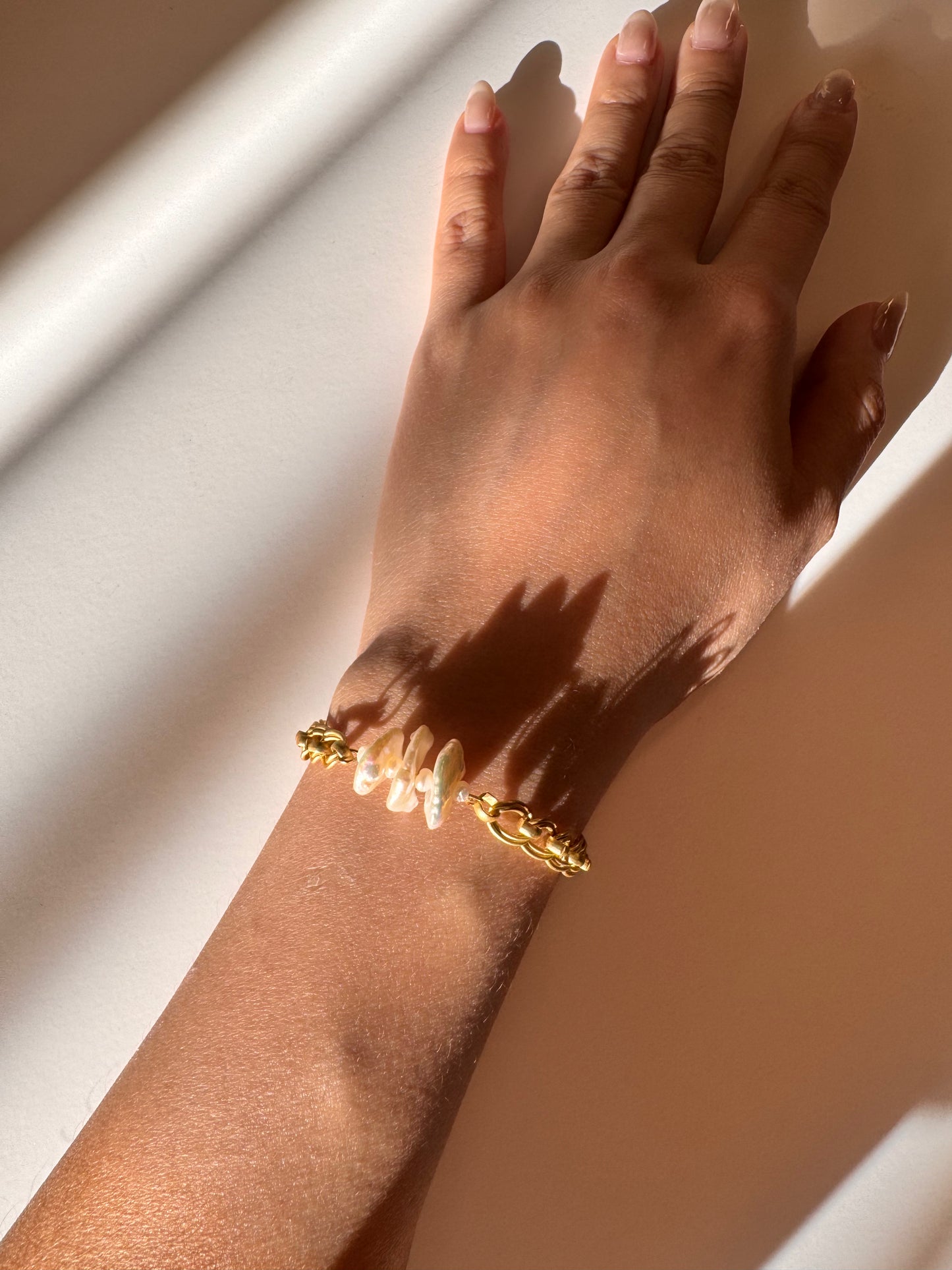 Keshi Pearl Chain Bracelet