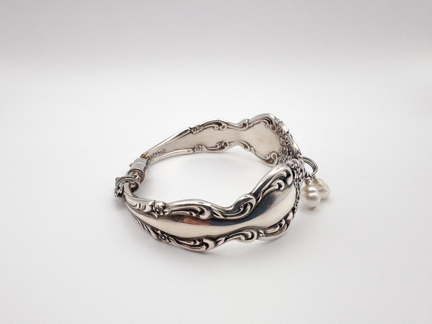 1967 Vintage Spoon Pearl Charm Bracelet