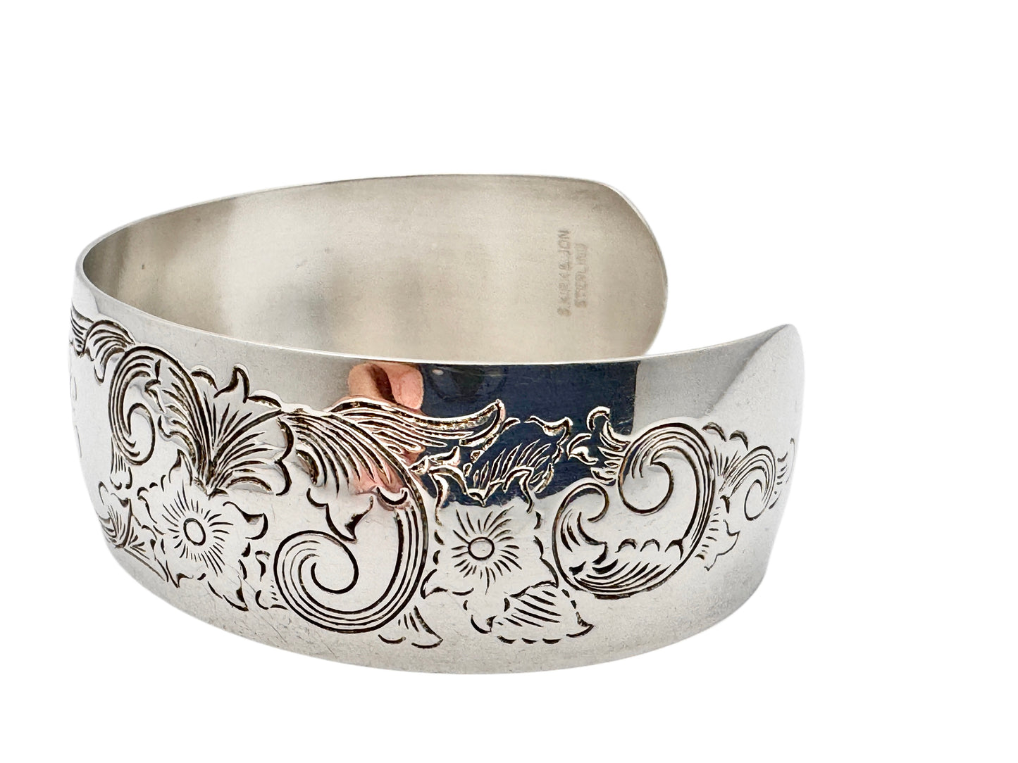 Vintage S.Kirk & Son Sterling monogrammed ‘CFE’ sterling silver bangle bracelet
