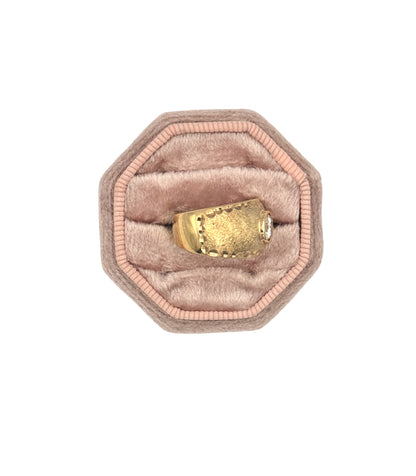 Gold Vermeil Solitaire Ring with Brilliant Cubic Zirconia