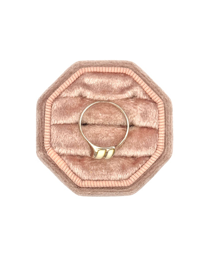 Sterling Silver White Enamel Inlay Ring