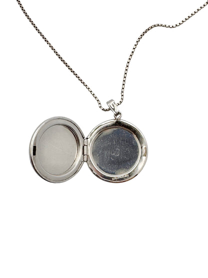 Vintage Sterling Silver Circular Floral Locket