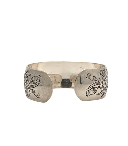 Vintage 1932 S. Kirk & Son Carnation Repousse Cuff Bracelet