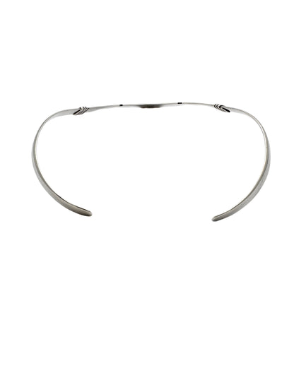 Vintage Sterling Silver Sculpted Silver Torque Necklace | Signed Mexico TR-70