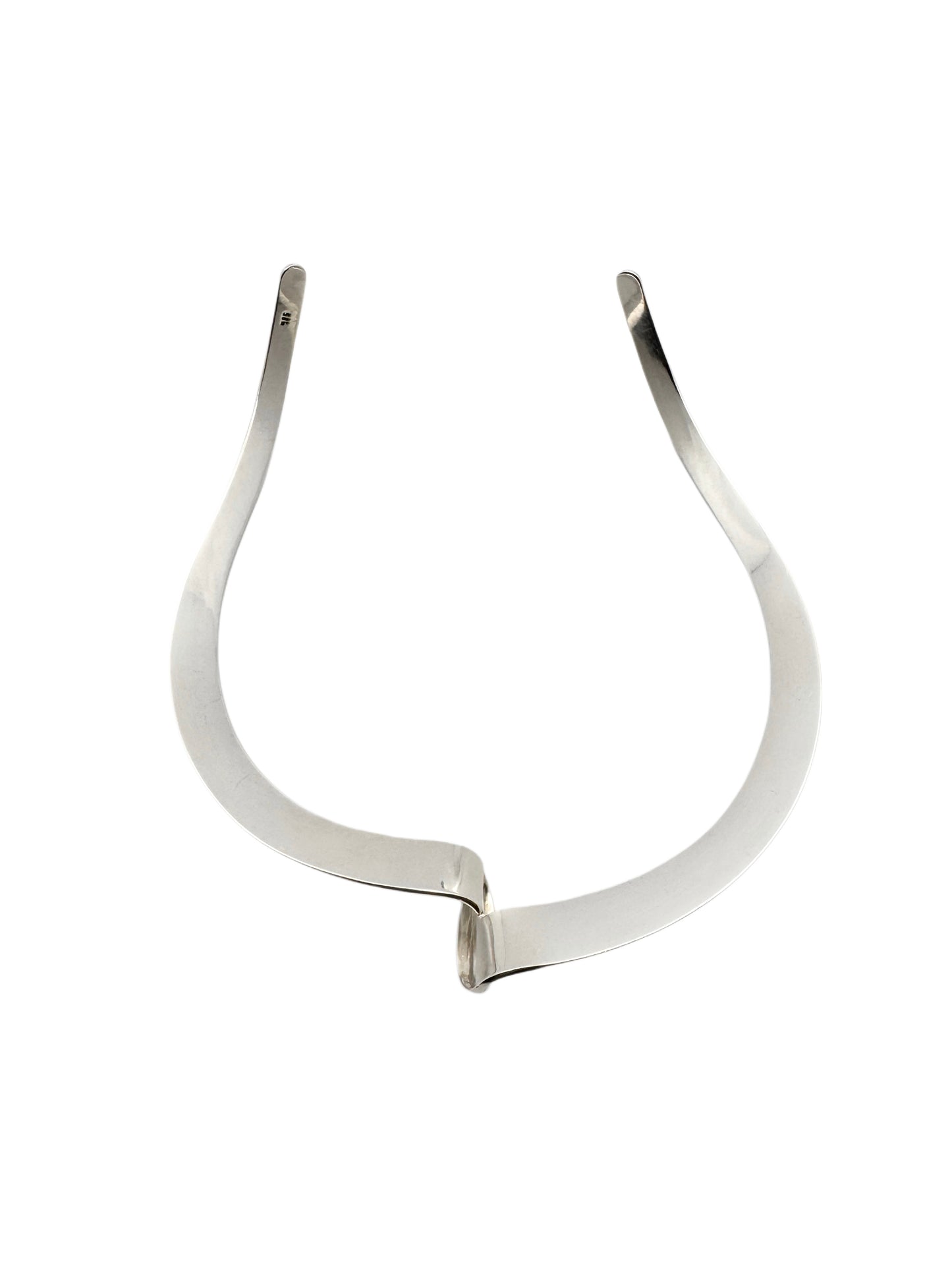 Vintage Sterling Silver Twisted Cuff Necklace | Torque Necklace