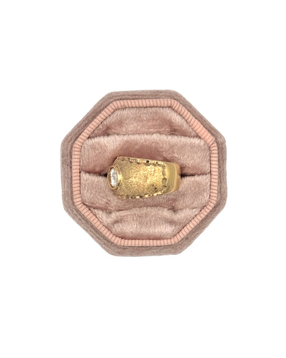 Gold Vermeil Solitaire Ring with Brilliant Cubic Zirconia