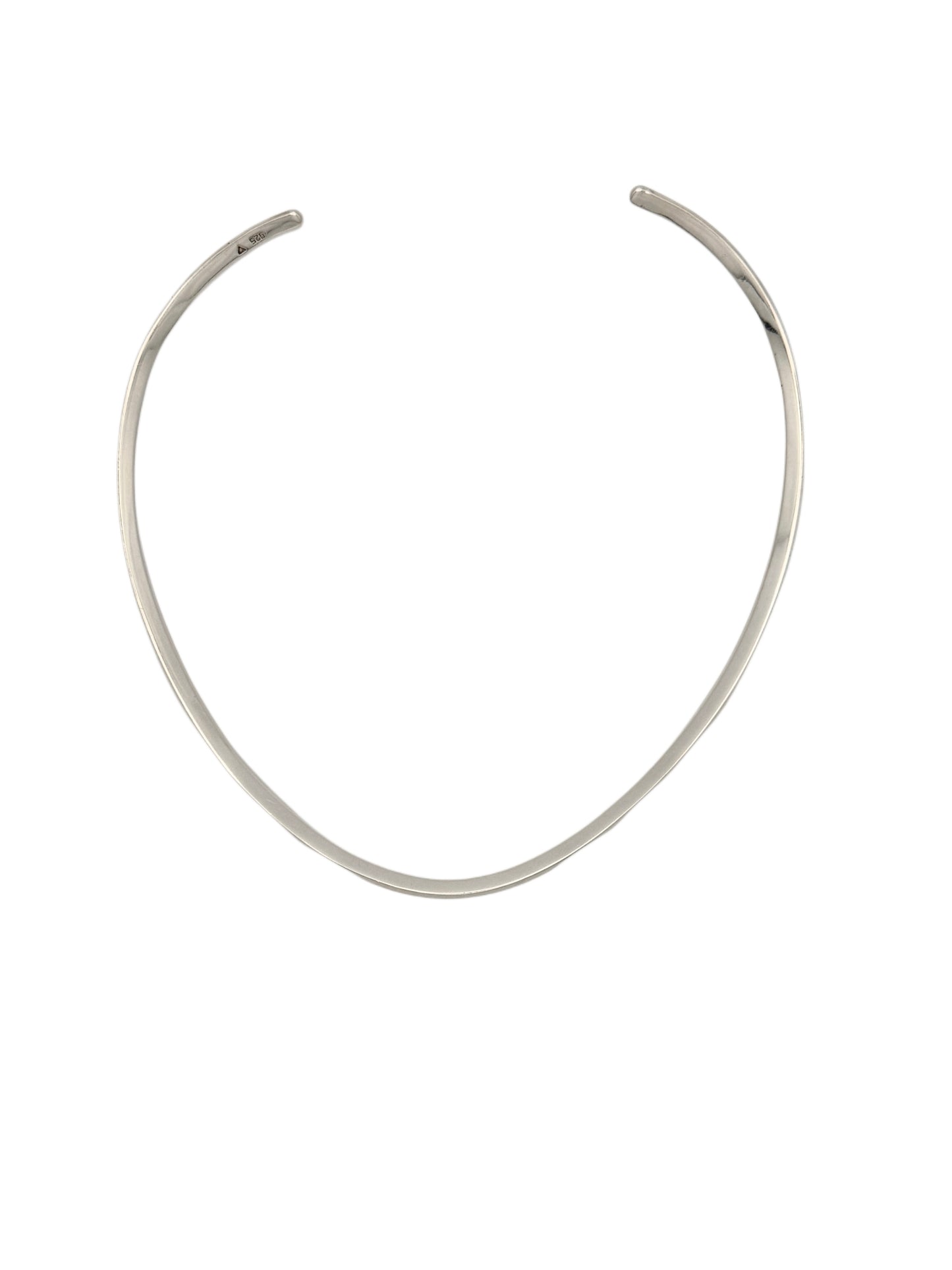 Vintage Sterling Silver Cuff Necklace | Turquoise Pendant | Torque Necklace