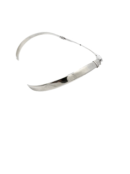 Vintage Sterling Silver Sculpted Silver Torque Necklace | Signed Mexico TR-70