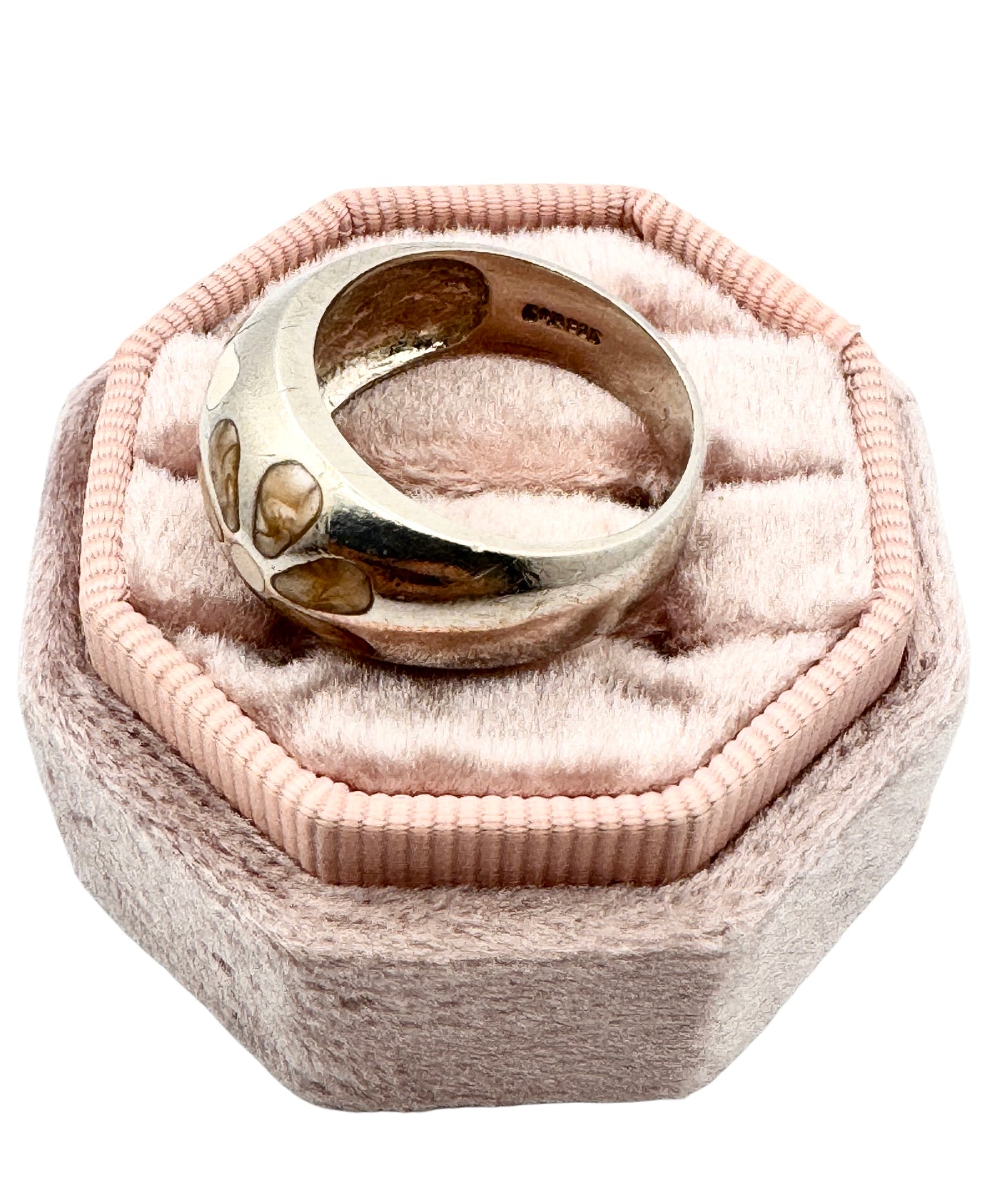 Sterling Silver Ring: Floral Enamel Size 8