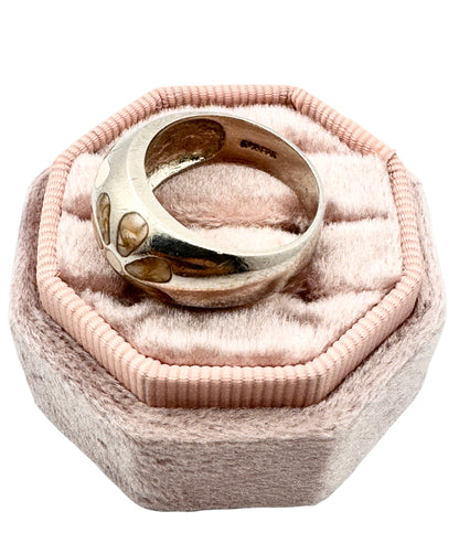 Sterling Silver Ring: Floral Enamel Size 8