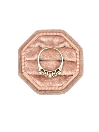 Sterling Silver Freshwater Pearl & CZ Duo Ring