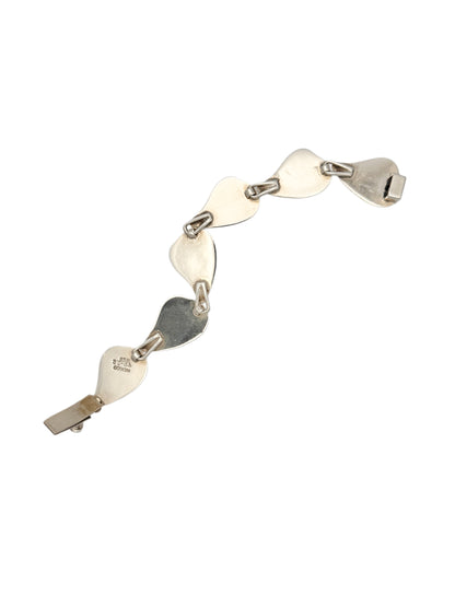 Vintage Mexico Sterling Silver Seashell Motif Link Bracelet