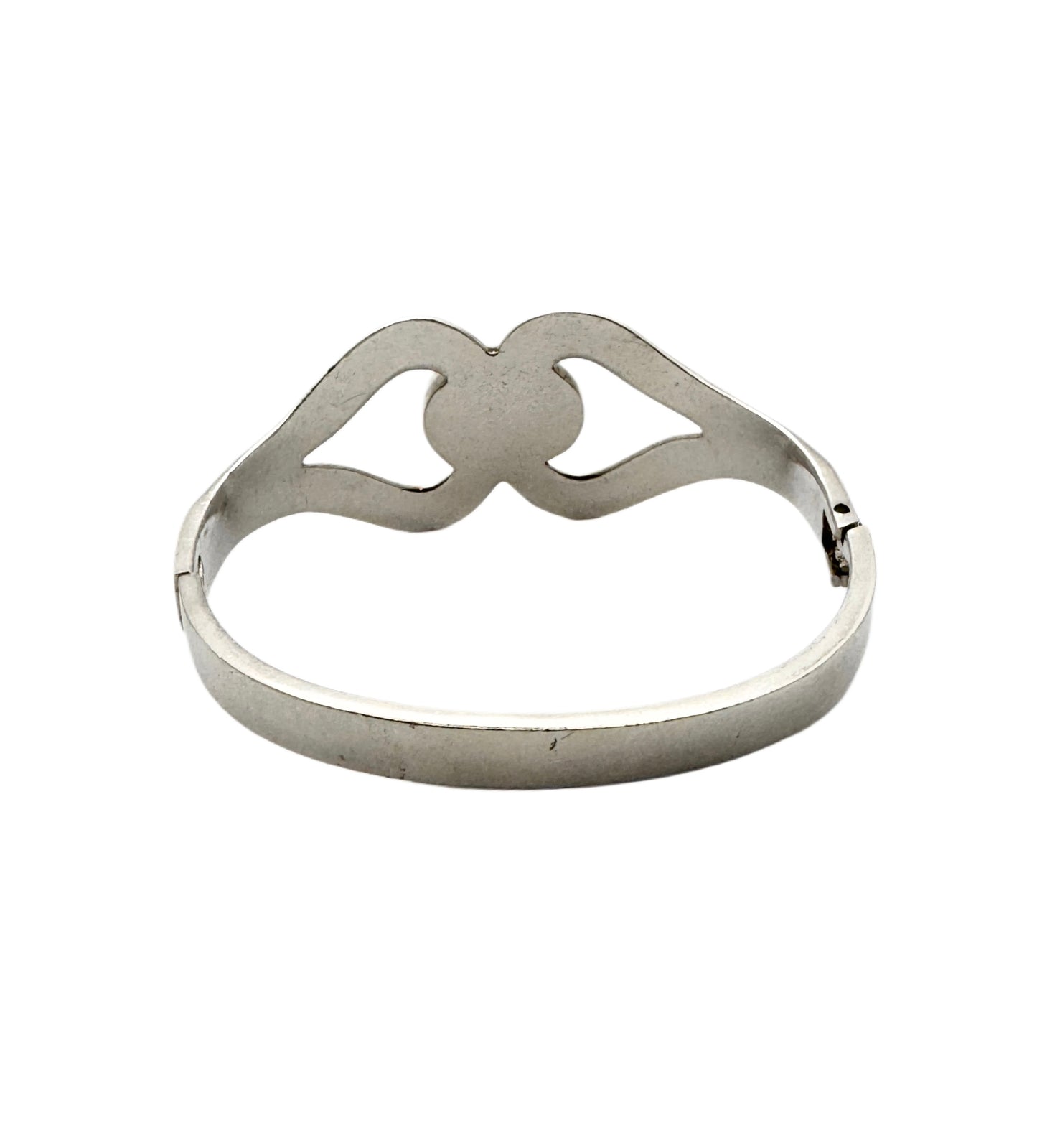 Vintage Black Onyx Mexico Sterling Silver Bangle