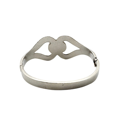 Vintage Black Onyx Mexico Sterling Silver Bangle
