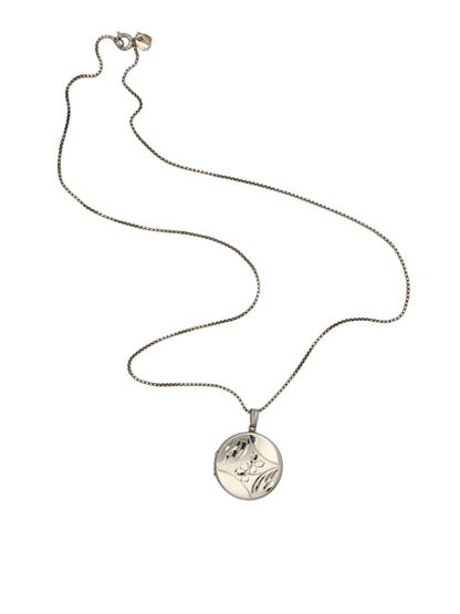 Vintage Sterling Silver Circular Floral Locket