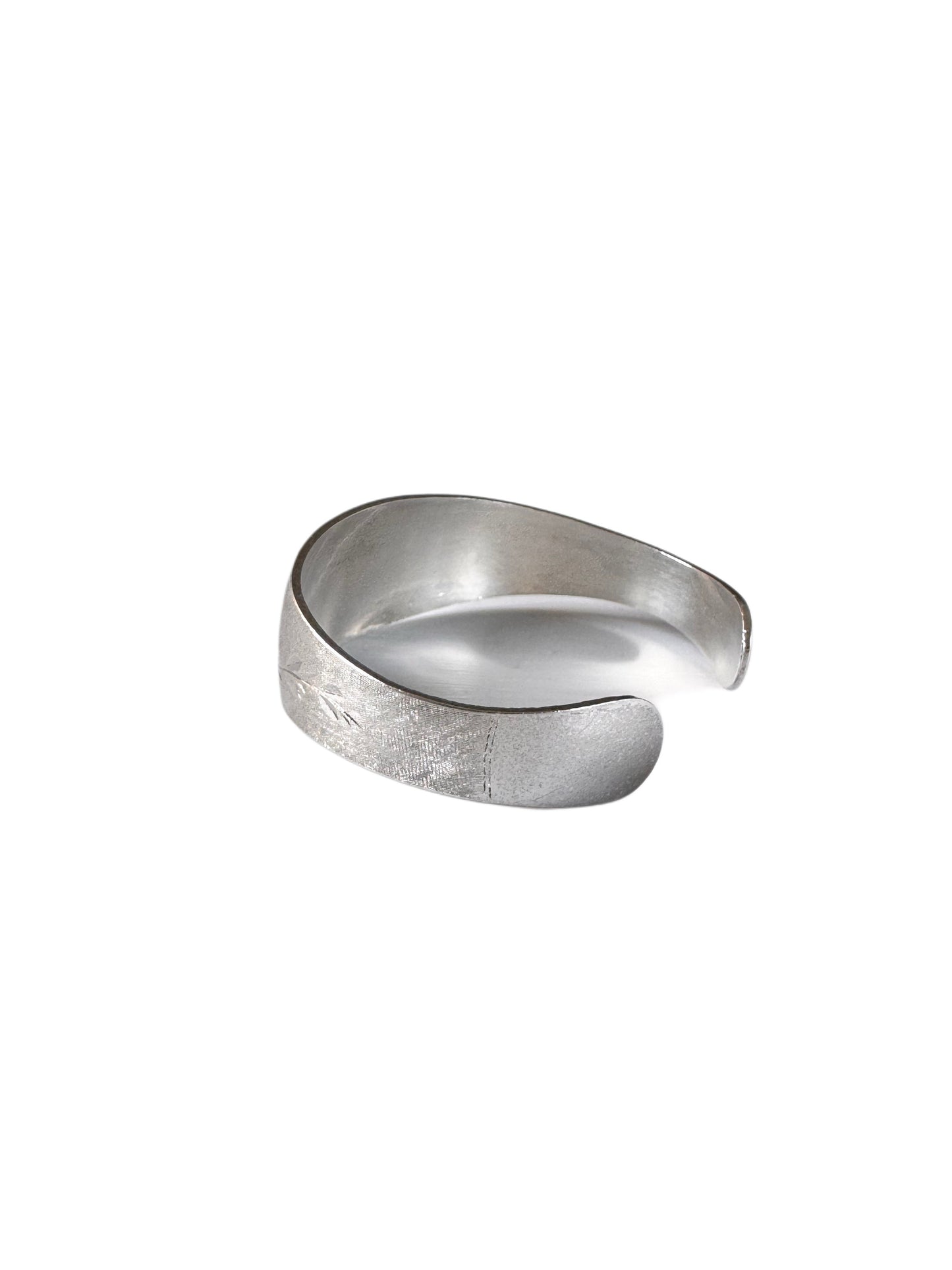 Vintage Sterling Silver Floral Cuff