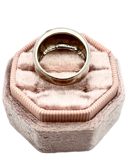 Sterling Silver Ring: Floral Enamel Size 8