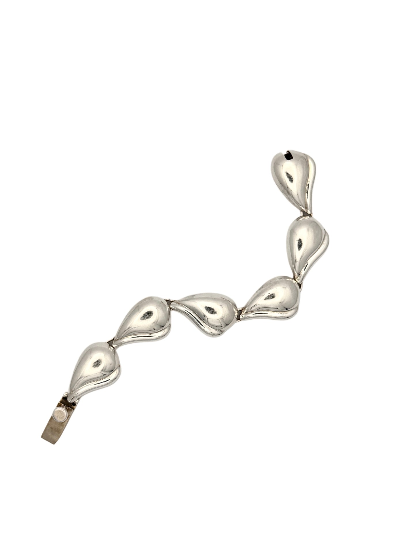 Vintage Mexico Sterling Silver Seashell Motif Link Bracelet