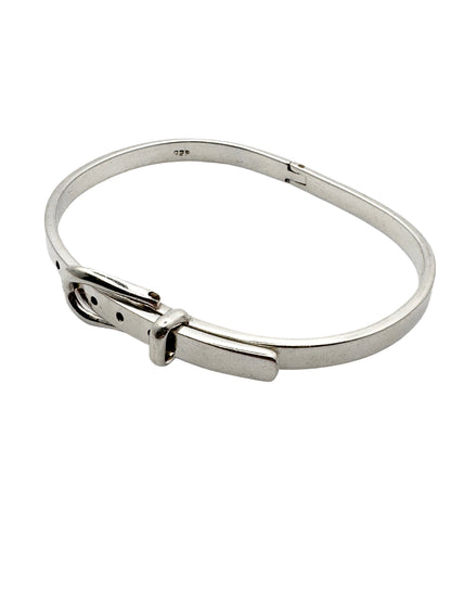 Vintage Sterling Silver Buckle Bangle Bracelet 6.69 inches inches - 7.82 inches