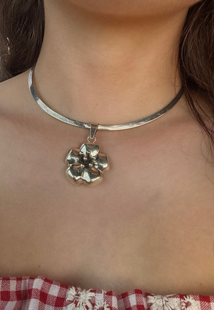 Vintage Floral Cuff Necklace