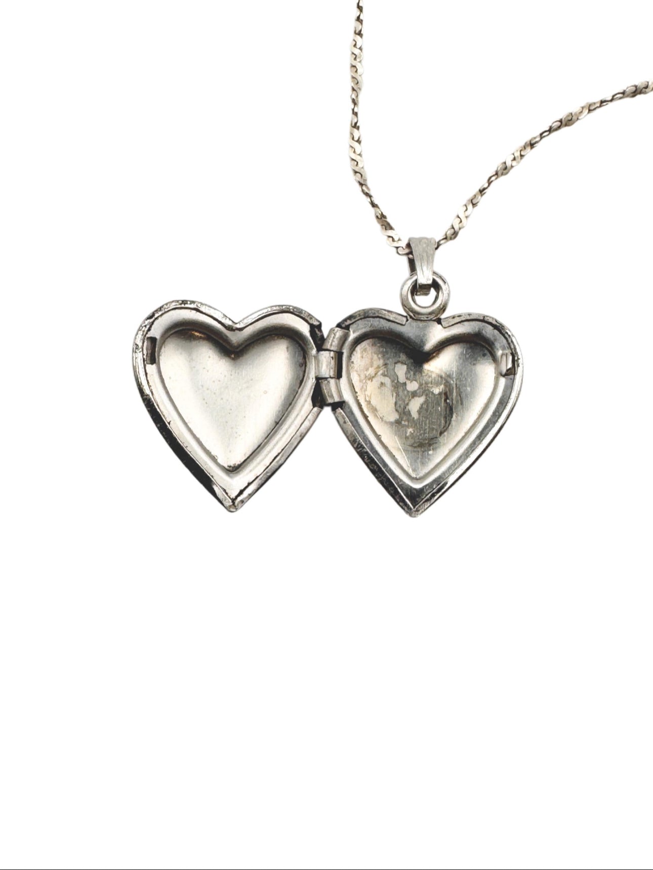 Vintage Heart Locket | Sterling Silver | Shooting Stars | Twisted Chain