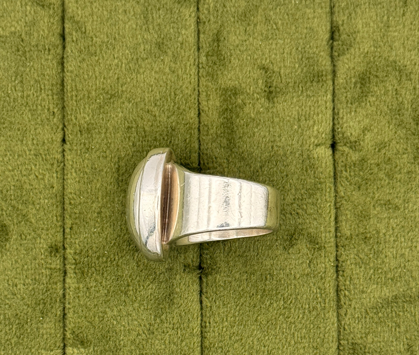 Sterling Silver Oval Statement Ring | Mid Century Modern Dome Band, Size 6