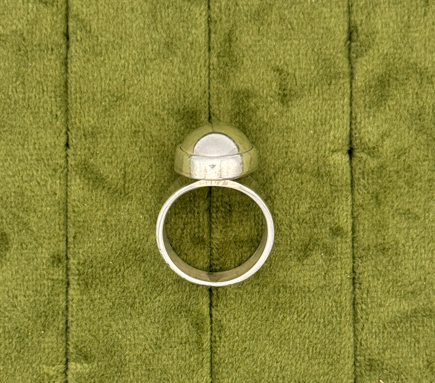 Sterling Silver Oval Statement Ring | Mid Century Modern Dome Band, Size 6