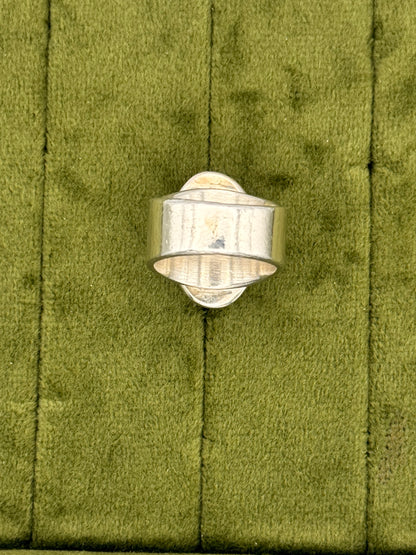 Sterling Silver Oval Statement Ring | Mid Century Modern Dome Band, Size 6