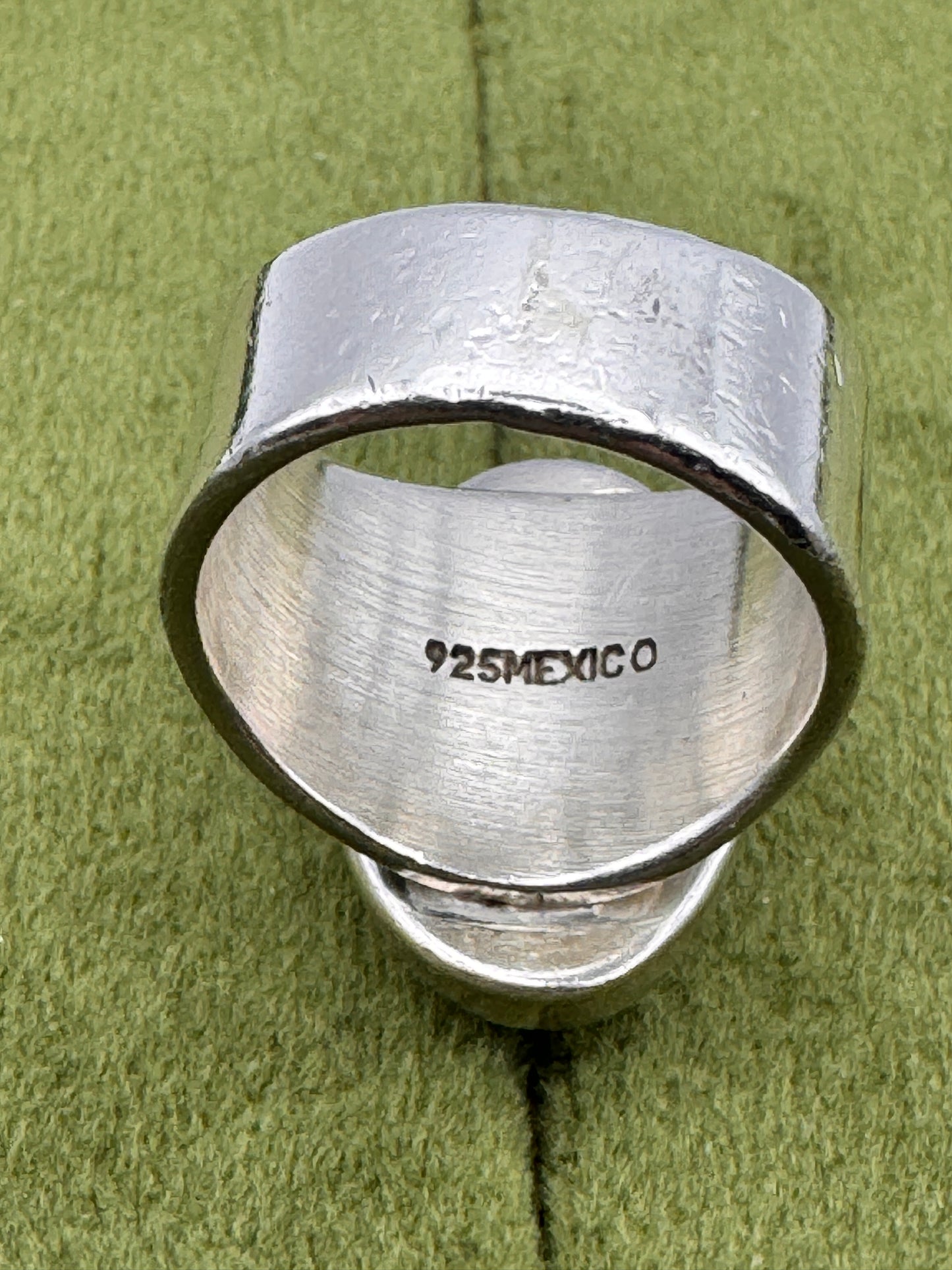 Sterling Silver Oval Statement Ring | Mid Century Modern Dome Band, Size 6