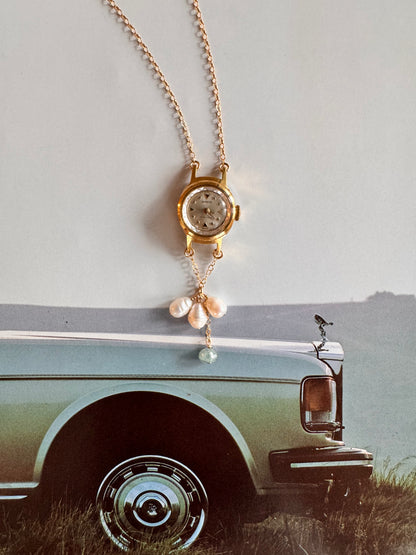 1960s Vintage Reworked Invicta Face Watch Necklace