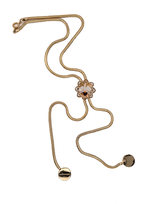 Vintage Orchid Bolo Necklace
