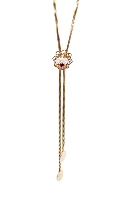 Vintage Orchid Bolo Necklace