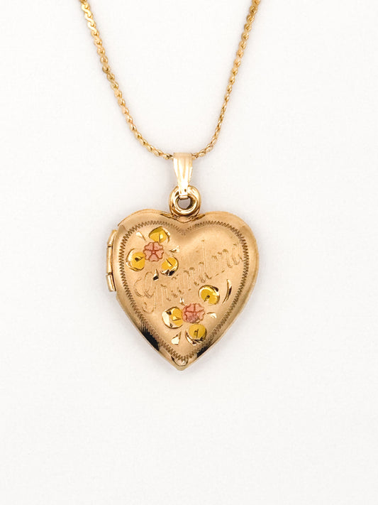 Reworked Gold Filled Grandma Locket Necklace
