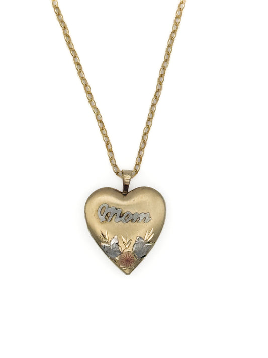 Reworked Gold-Filled 2-Tone Mom Locket Necklace