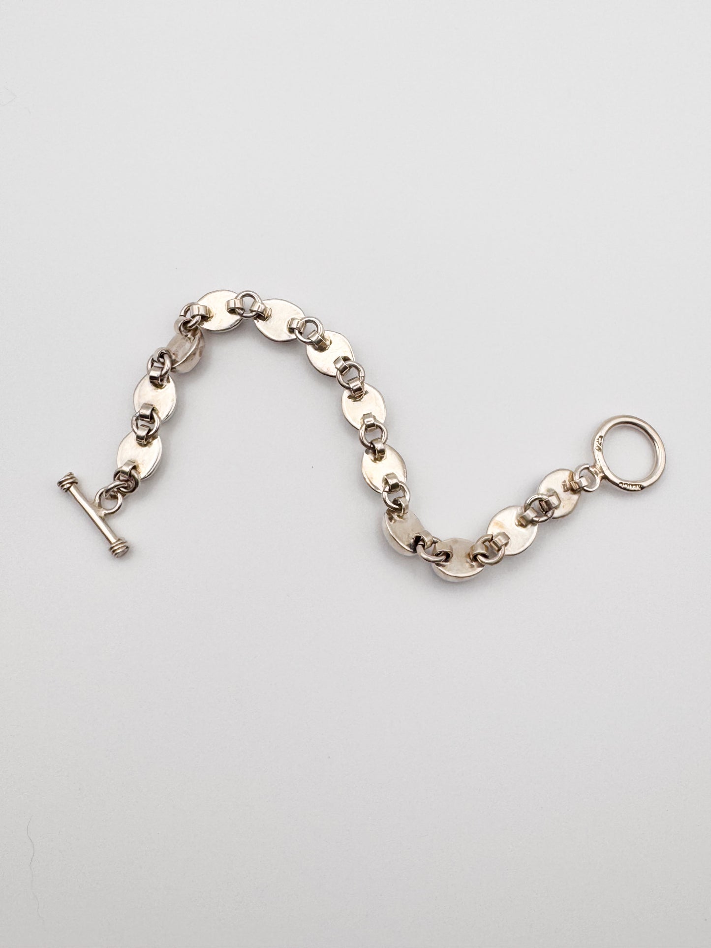 Vintage Sterling Silver Multi-Stone Bezel Set Bracelet