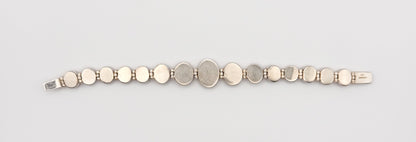 Vintage Sterling Silver Red Jasper Cabochon Bracelet