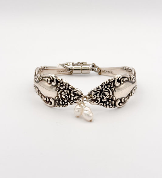 1967 Vintage Spoon Pearl Charm Bracelet