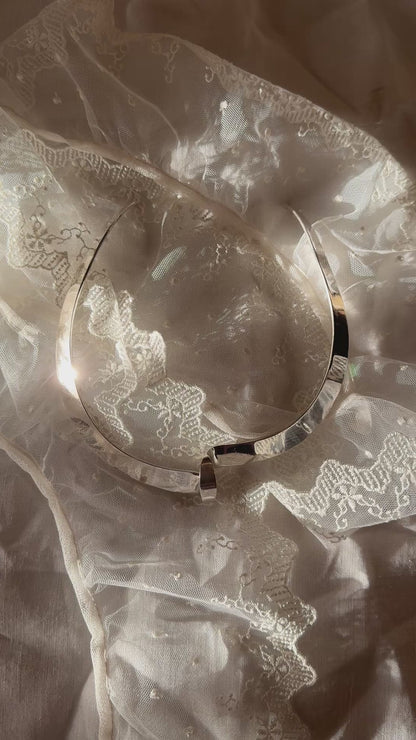 Vintage Sterling Silver Twisted Cuff Necklace | Torque Necklace