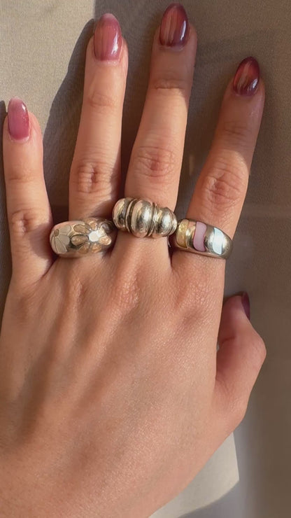 Sterling Silver Croissant Ring: Size 5